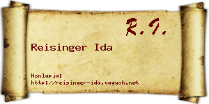 Reisinger Ida névjegykártya